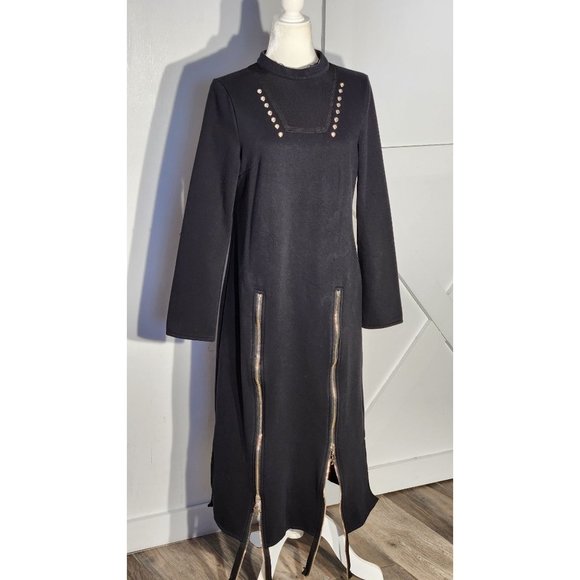 SUCREFAS GOTIC TUNIC DRESS COLOR BLACK LONG SLEEVE POLYESTER SIZE XL - Picture 1 of 10